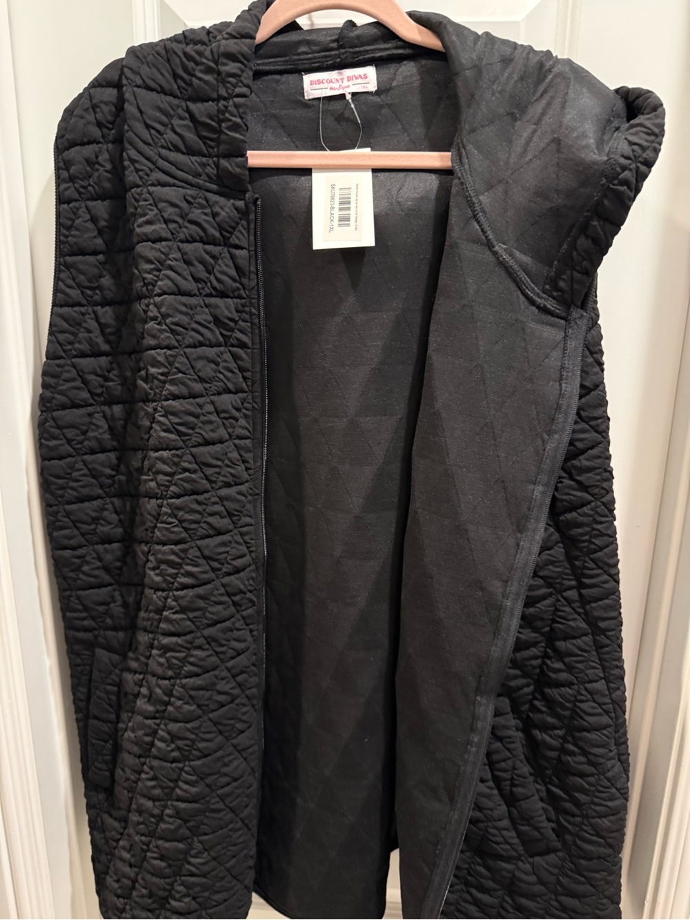 Black Quilted Hooded Jacket